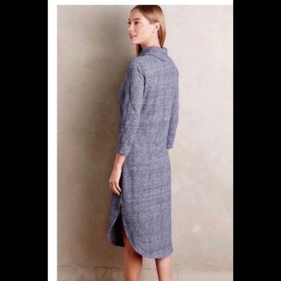 Anthropologie Saturday Sunday Blue Chemise Cowl Neck Sweater Dress - Picture 2 of 5